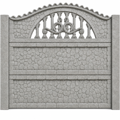 Panou gard beton Eris inaltime 1,5 m, cu stalpi drepti