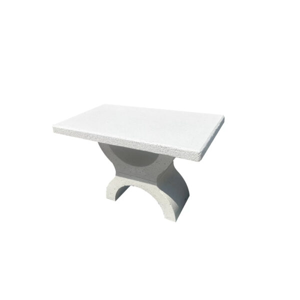 Masa-de-mobilier-urban-alba-120x66x71-cm.ProUrban.ro Masa din beton și marmura alba