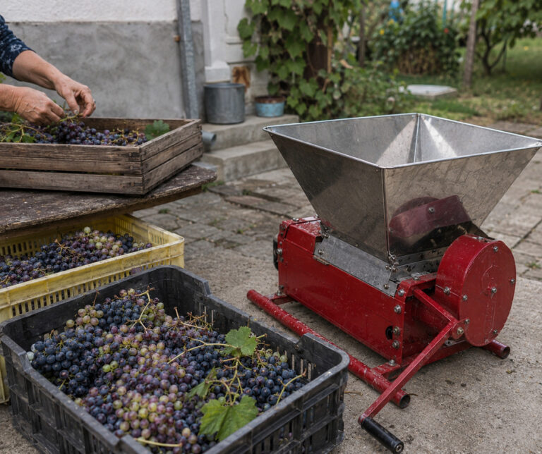 Pregatirea strugurilor pentru vin inainte de zdrobire