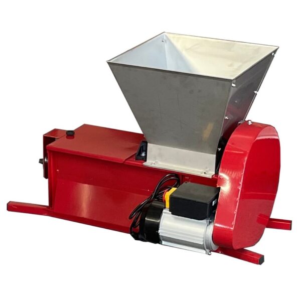 Zdrobitor de struguri electric cu desciorchinator, cuva inox 30 L
